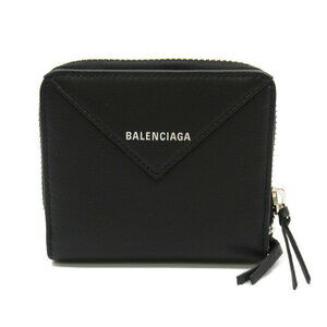 Balenciaga bi fold wallet calfskin leather black